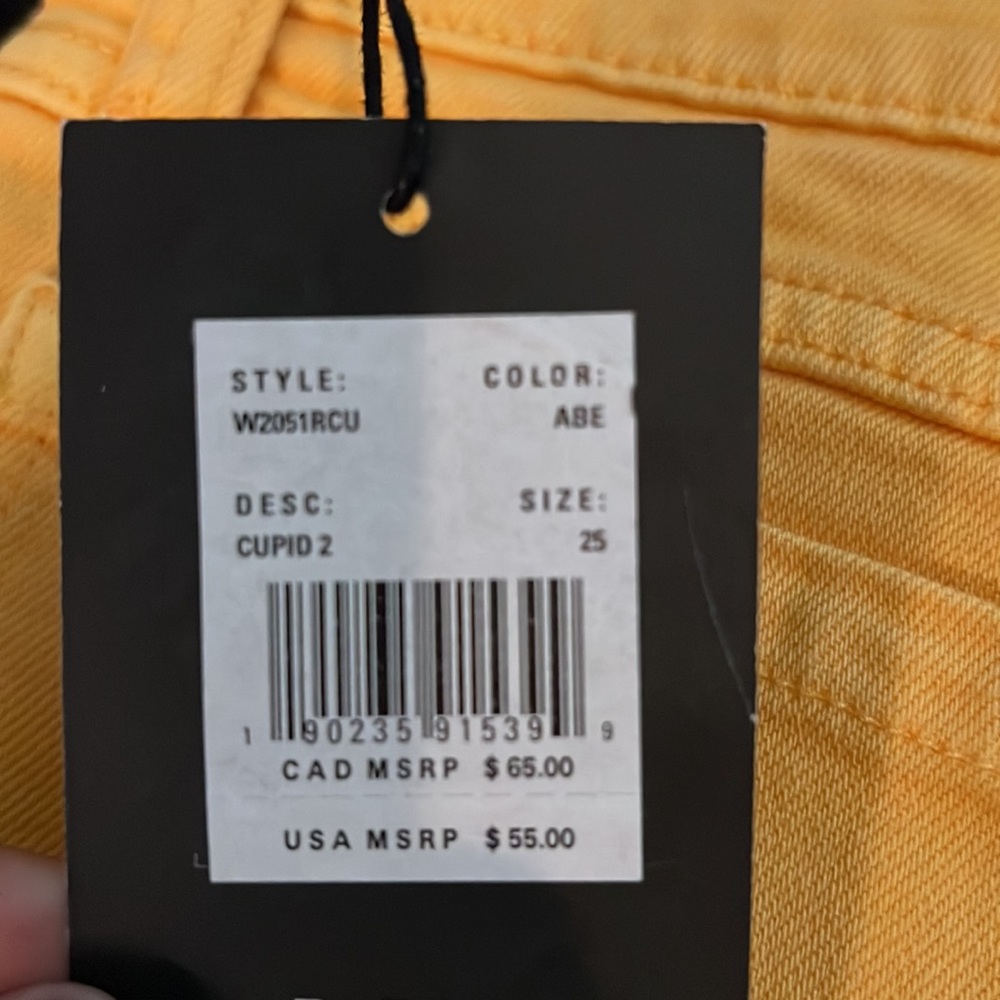 Yellow RVCA Cut Off Shorts - Picture 3 of 3
